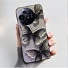 Чехол для телефона TCL 50 Pro NxtPaper 5G, Роскошный модный, с бабочкой и цветком, Черный, Мягкий ТПУ, Силиконовый, Ударопрочный, Корпус