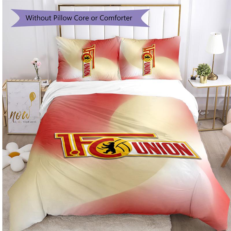 Union Berlin FC Printed 3PCS Bedding Set Breathable Duvet Cover with Pillowcases Decorative Bed Linen for Bedroom Home