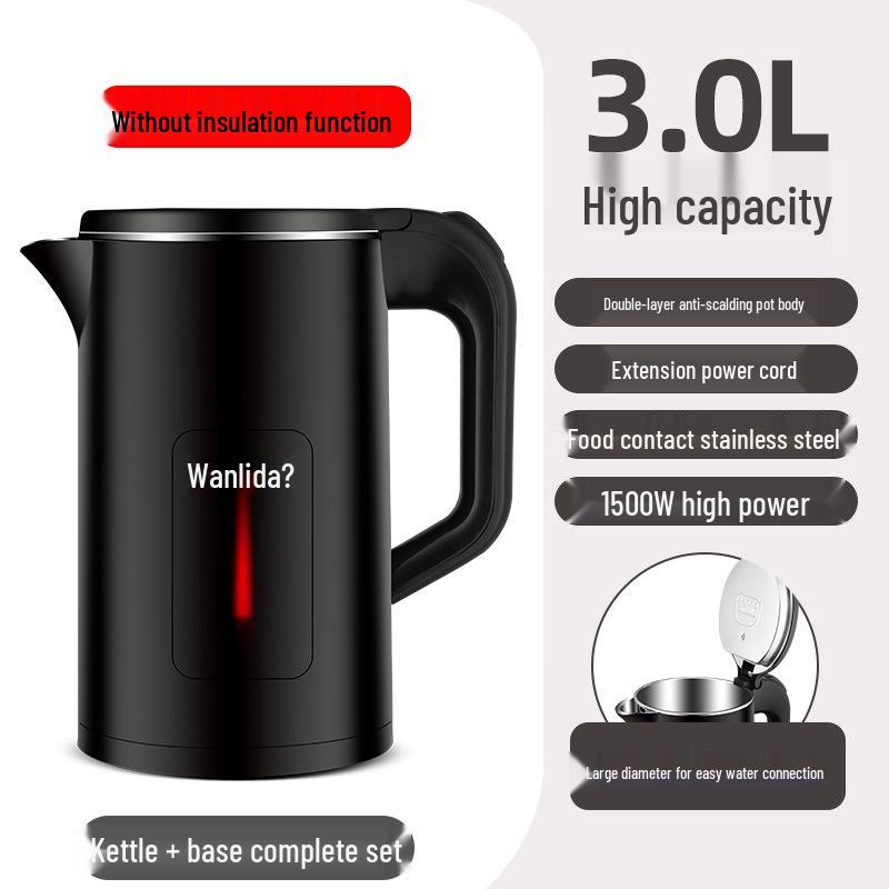 3 л Большой Электрический Чайник: Автоизоляция, Идеально для общежитий, Прочный для домашнего использования.