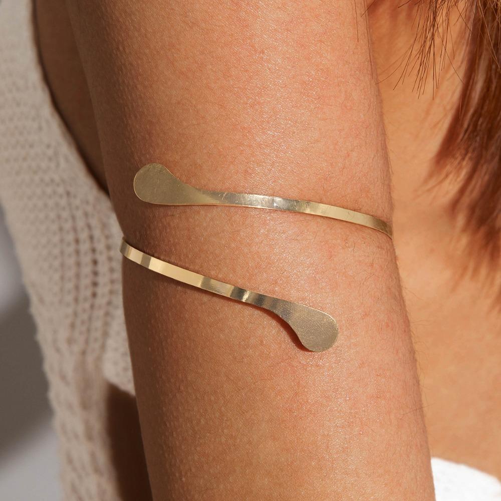 Water Drop Shape Metal Starfish Open Cuff Bangles Adjustable Armlet Jewelry Banquet