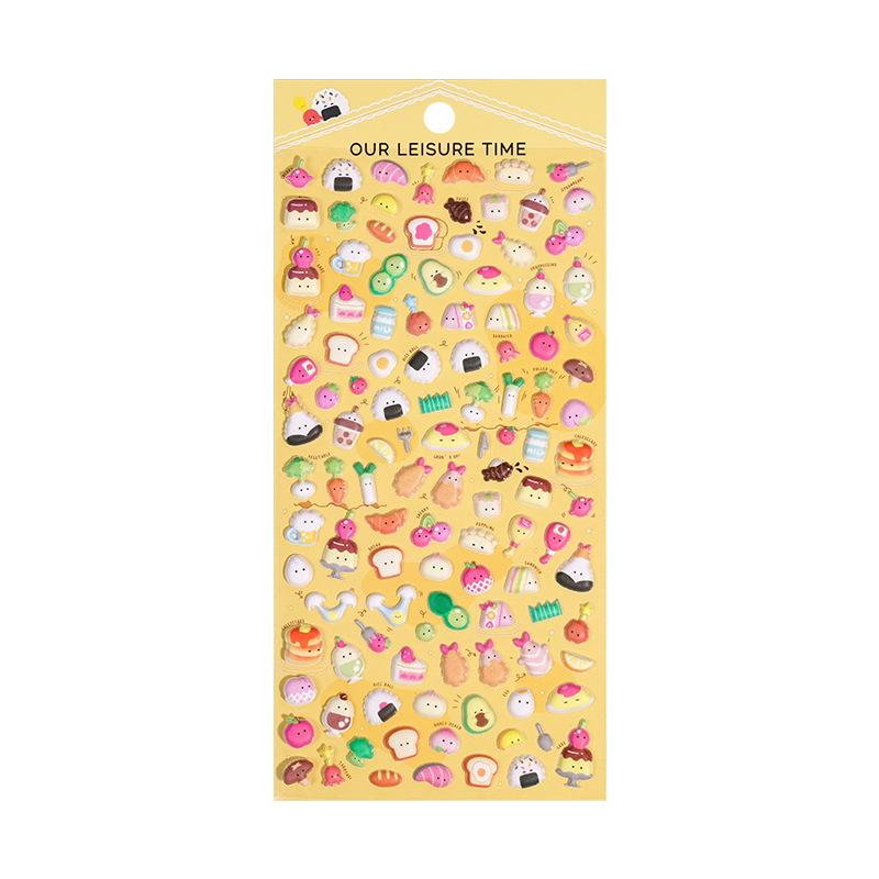 3D Mini Cute Animal Stickers Japanese Food Doll Style Puffy Decals for Kids DIY Craft Reward Phone Laptop Album Decor