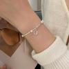 S925 Sterling Silver Pearl Small Pieces of Silver Bracelet Female High-Grade Niche Girlfriends Bracelet Light Luxury Bracelets