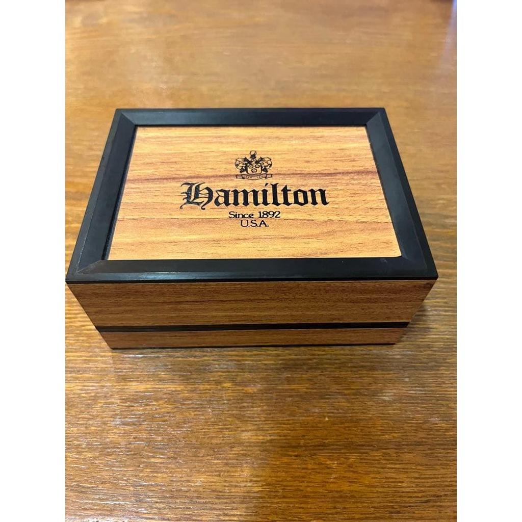 Б/у кварцевые часы Hamilton Khaki с черным циферблатом