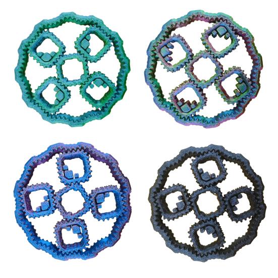 3D Printed Fidget Spinner Toy Stress Anxiety Relief Kids Teens Adults Interlocking Gear Fingertip Gyroscope Portable Travel Sensory Spinning Toy