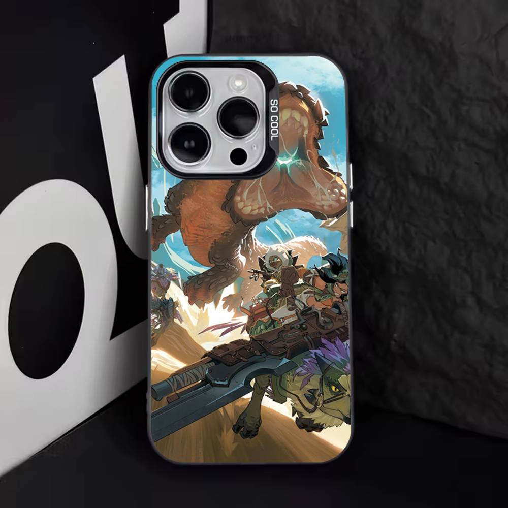 Крутой чехол для телефона M-Monster H-Hunter Для iPhone 11,12,13,14,15,16,17,Pro,Max,Plus,E,Air,Mini IMD Матовый черный