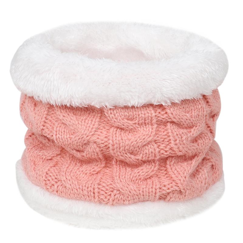 Solid Color Baby Scarf Autumn Winter Children Plush Knitted Scarves Thicken Warm O Ring Scarf Boys Girls Neck Warmer Collar