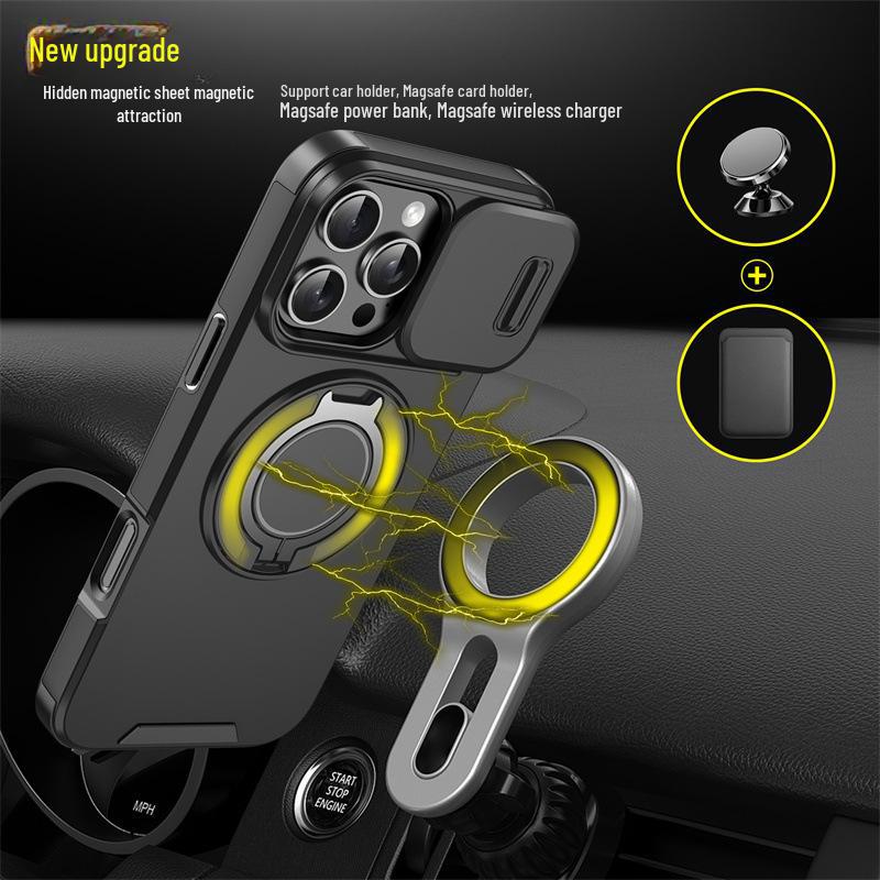 Чехол-книжка с магнитным окошком для iPhone 16 Pro Max Lingke: Защитный чехол от падения для Apple 15 Pro и 14