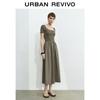 UR 2025 Spring Women's Asymmetrical Short-Sleeve Dress