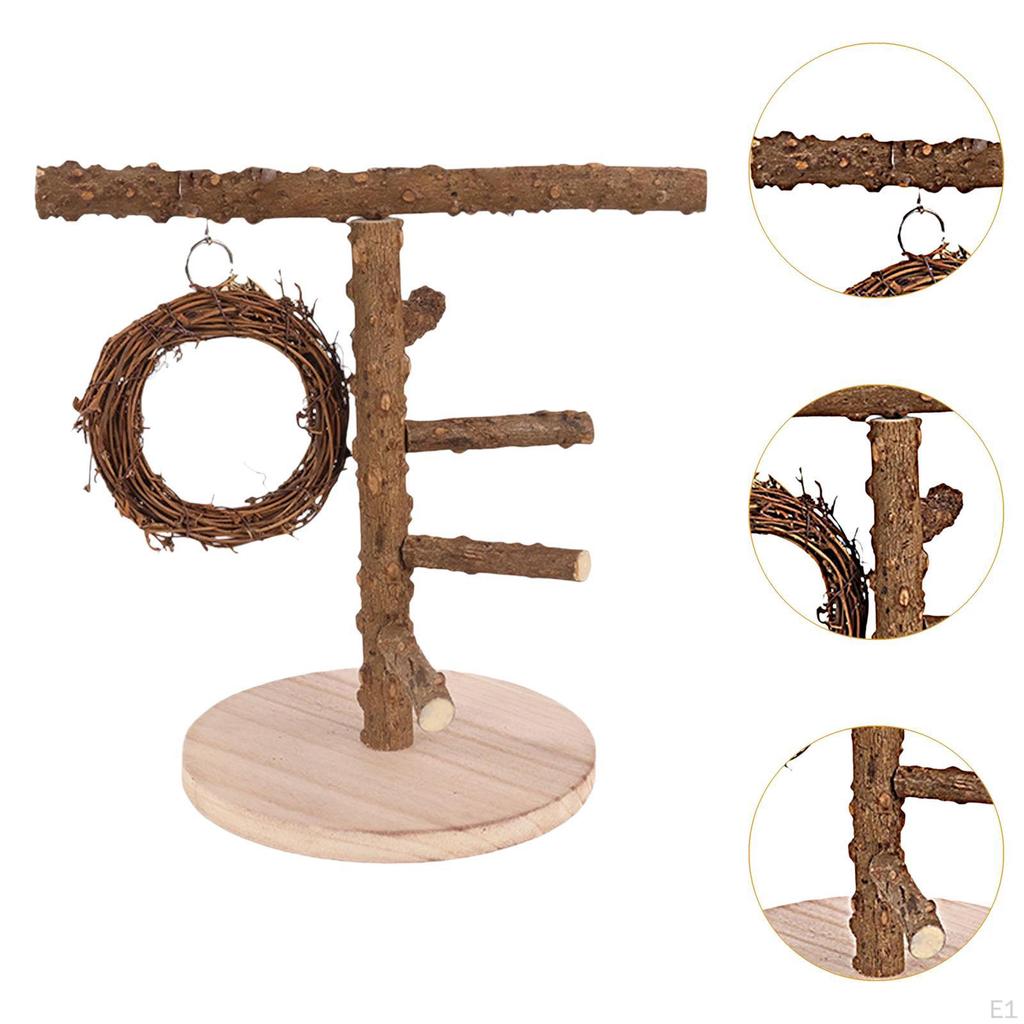 Деревянная игровая площадка для птиц Деревянный насест Тренажерный зал Жевательная игровая стойка с несколькими ветками для попугаев Ара