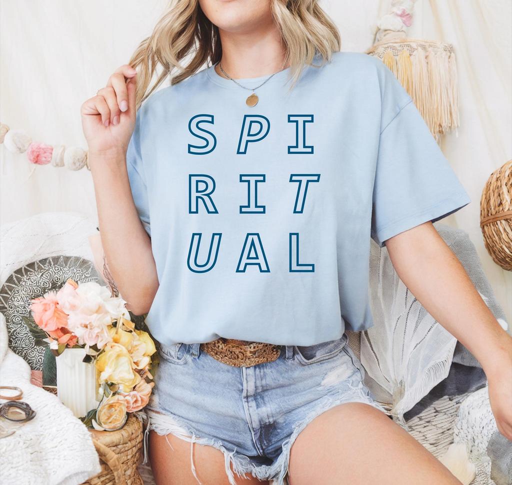 Spiritual Heavy Cotton Tee: Unisex Yoga Meditation Shirt
