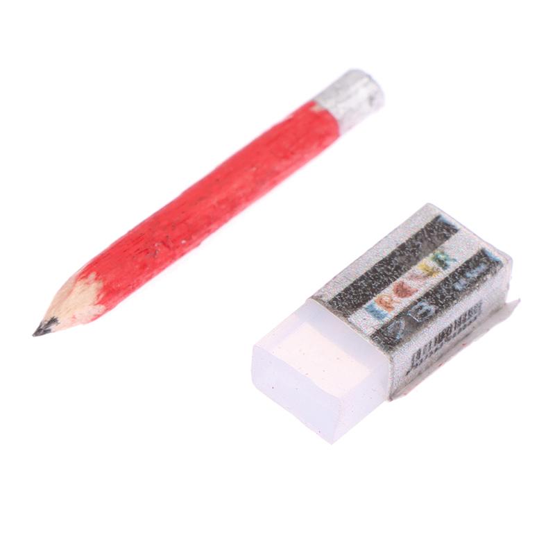 1Комплект 1:12 кукольный домик, миниатюрный блокнот, ластик для карандашей, студенческие канцелярские принадлежности, модель, детская игрушка для ролевых игр, аксессуары для кукольного дома