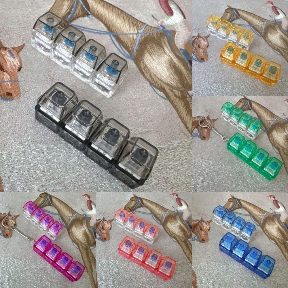 Светодиодный Брелок для Клавиатуры Интересный Подвеска Снятие Стресса Игрушка-Кликкер Прозрачная Основа 4 Клавиши Декомпрессионный Брелок Для Взрослых