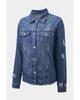 Azura Exchange Джинсовая куртка с потертыми пуговицами