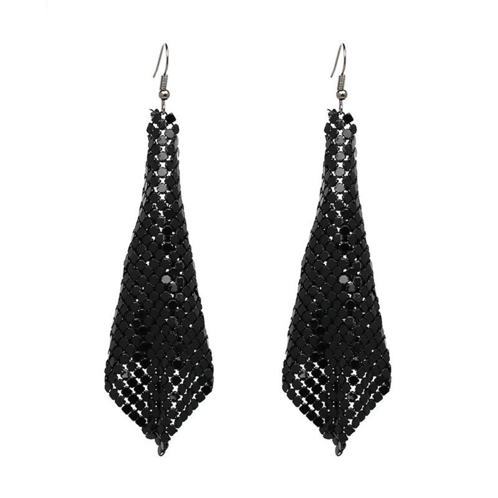 Grid Sequins Stud Earrings Trendy Hanging Earrings Elegant Tassel Stud Earrings Jewelry Party