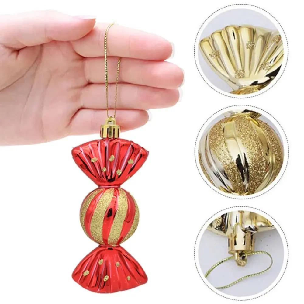 5 шт. Пластиковые рождественские конфеты, украшения, небьющиеся, елочные шары, подвески, сувениры для вечеринок