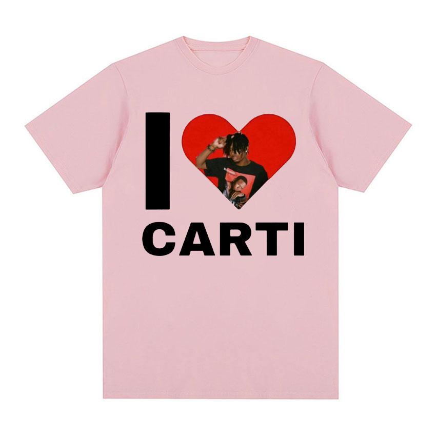 Я Люблю Playboi Carti Рэпер Графическая Футболка Унисекс Женская Харадзюку Y2k Футболка с Коротким Рукавом Мужская Хип-Хоп Оверсайз Футболка Уличная Одежда