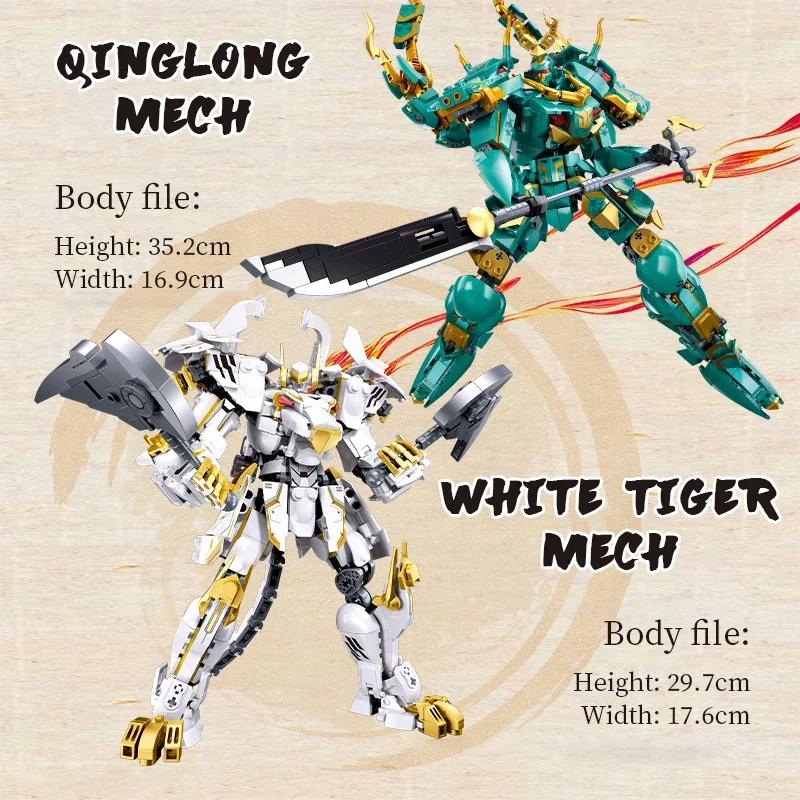 Sluban Qinglong King Mecha Building Blocks Classic Mecha Figure Model Set Bricks Collect Educational Toy For Kids Holiday Gifts