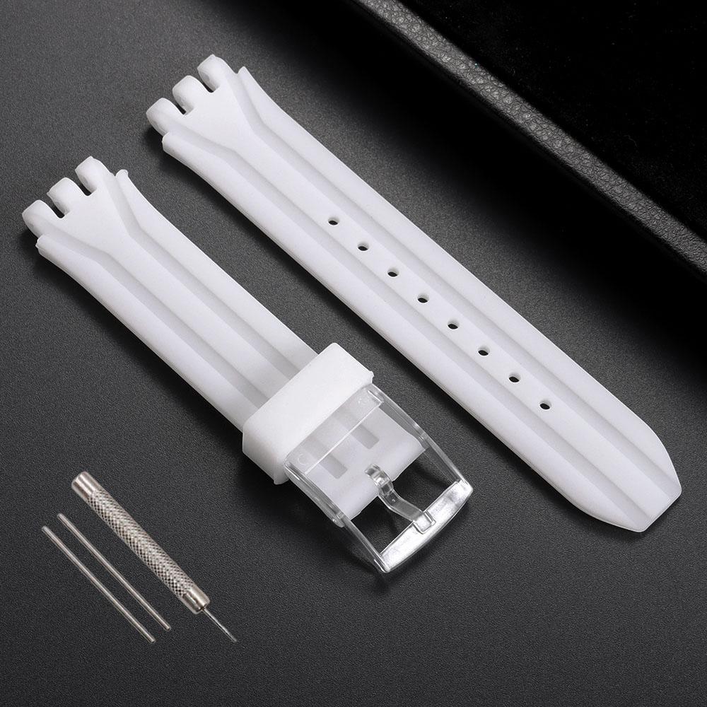 Для Swatch SUIB400 SUIK400 Силиконовый Ремешок для Часов 18 мм Запасной Резиновый Ремешок Мужской Женский Водонепроницаемый Спортивный Наручный Ремешок Браслет Пояс