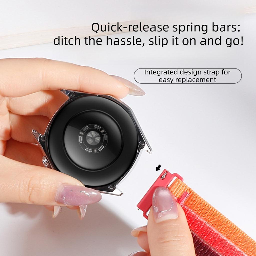 22-мм цветной нейлоновый ремешок-петля для Huawei Watch GT 6/5/5 Pro/4 46мм с застежкой на липучке