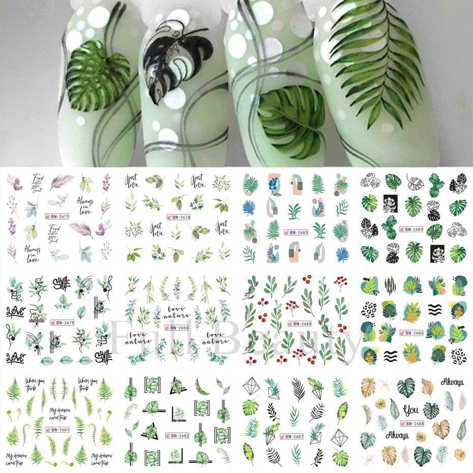 Nail Art Stickers Ins Spring And Summer Flower And Grass Series Zou Ju Flower Watermark Nail Stickers