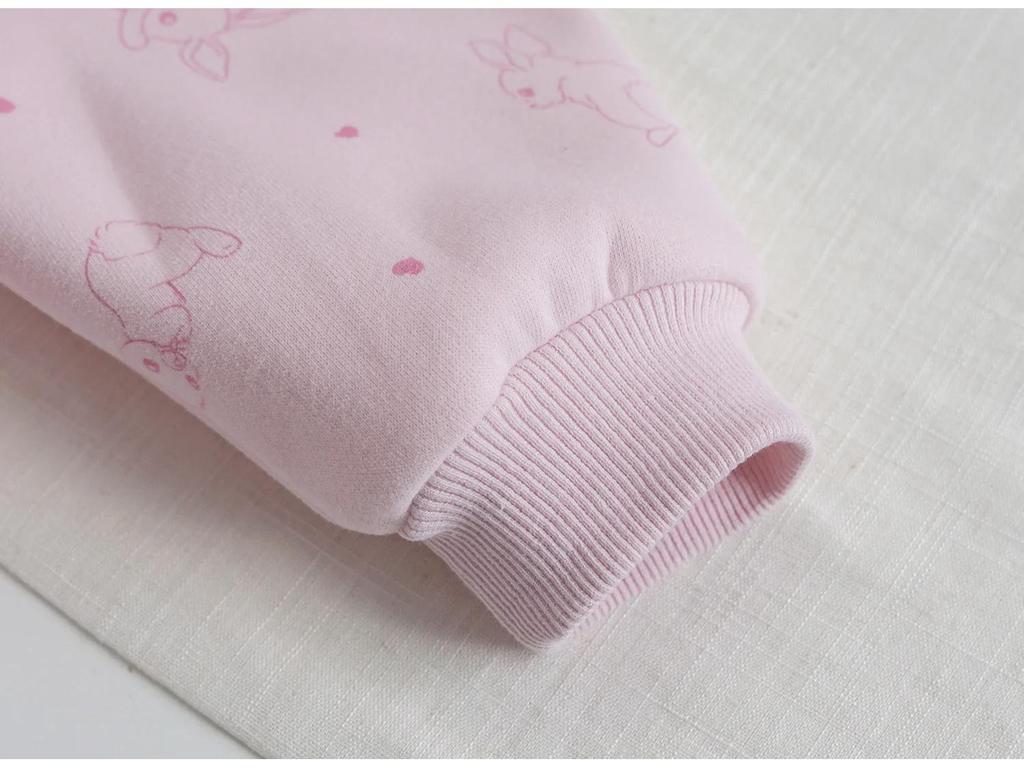 Комплект из свитера и спортивных штанов с принтом розового кролика для девочек — повседневный осенний наряд