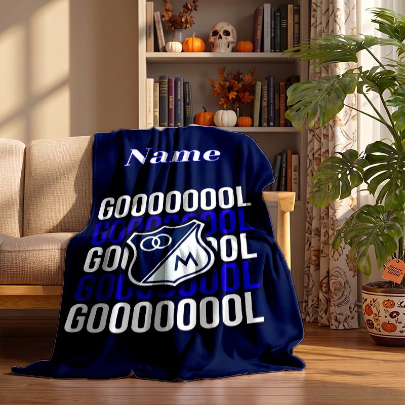 Millonarios FC Custom Flannel Blankets Soft Warm Cozy Throws for Home Decor Holiday Gifts