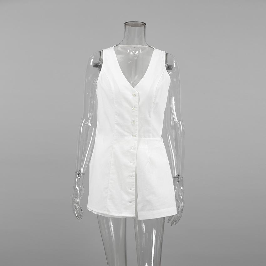 1116 fashionable and sexy white slightly transparent sleeveless vest shorts casual suit Russian summer cotton and linen commuter women