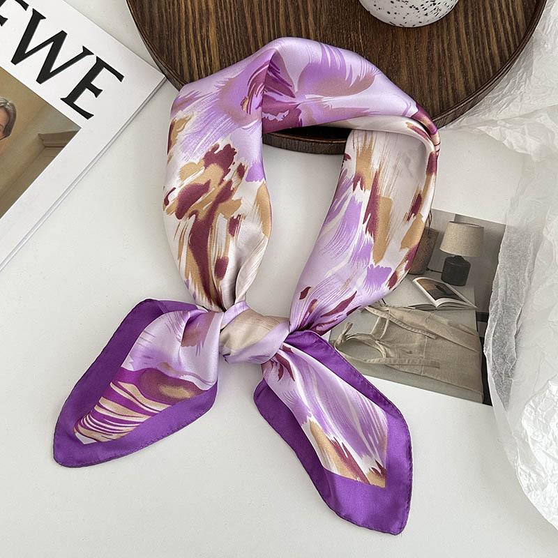 Silk Scarf Neck 70 Square Scarf New Printing Small Fresh Versatile Streamer Neck Protector Scarf Shawl