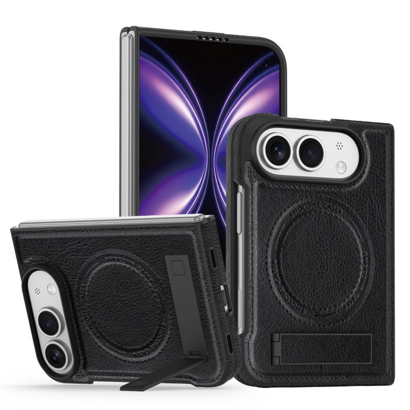For iPhone Duo Case Magnetic Kickstand Leather Cover Shockproof Protective Shell