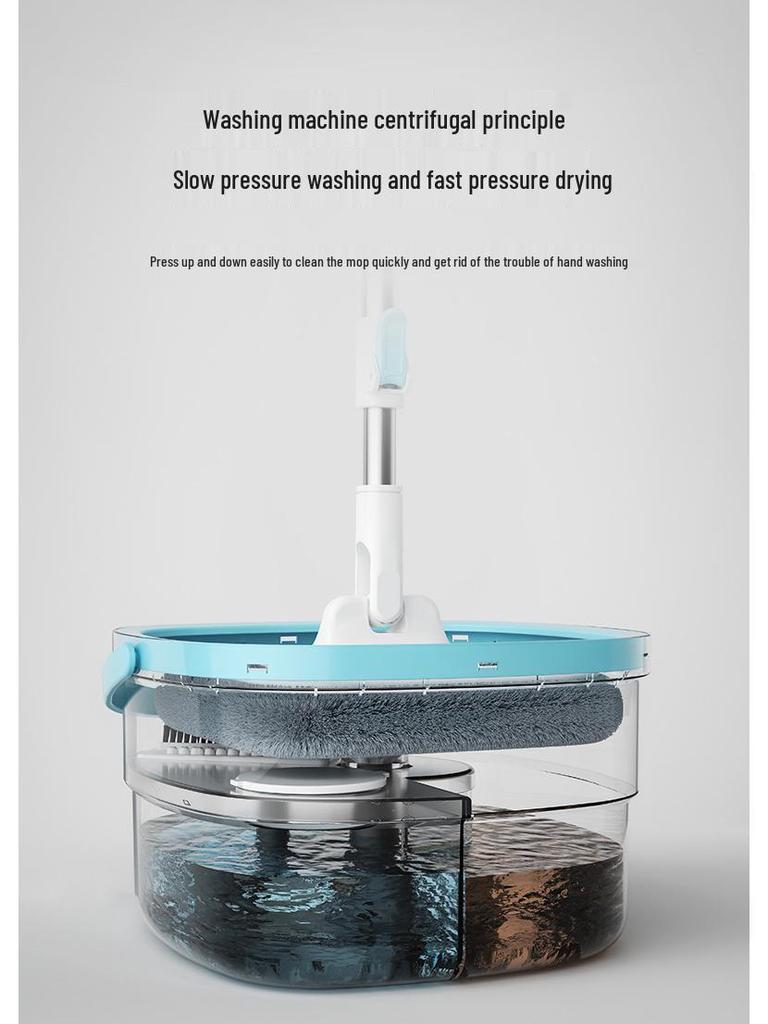 Effortless Spin Mop with Automatic Dehydration and Dual Chamber Design