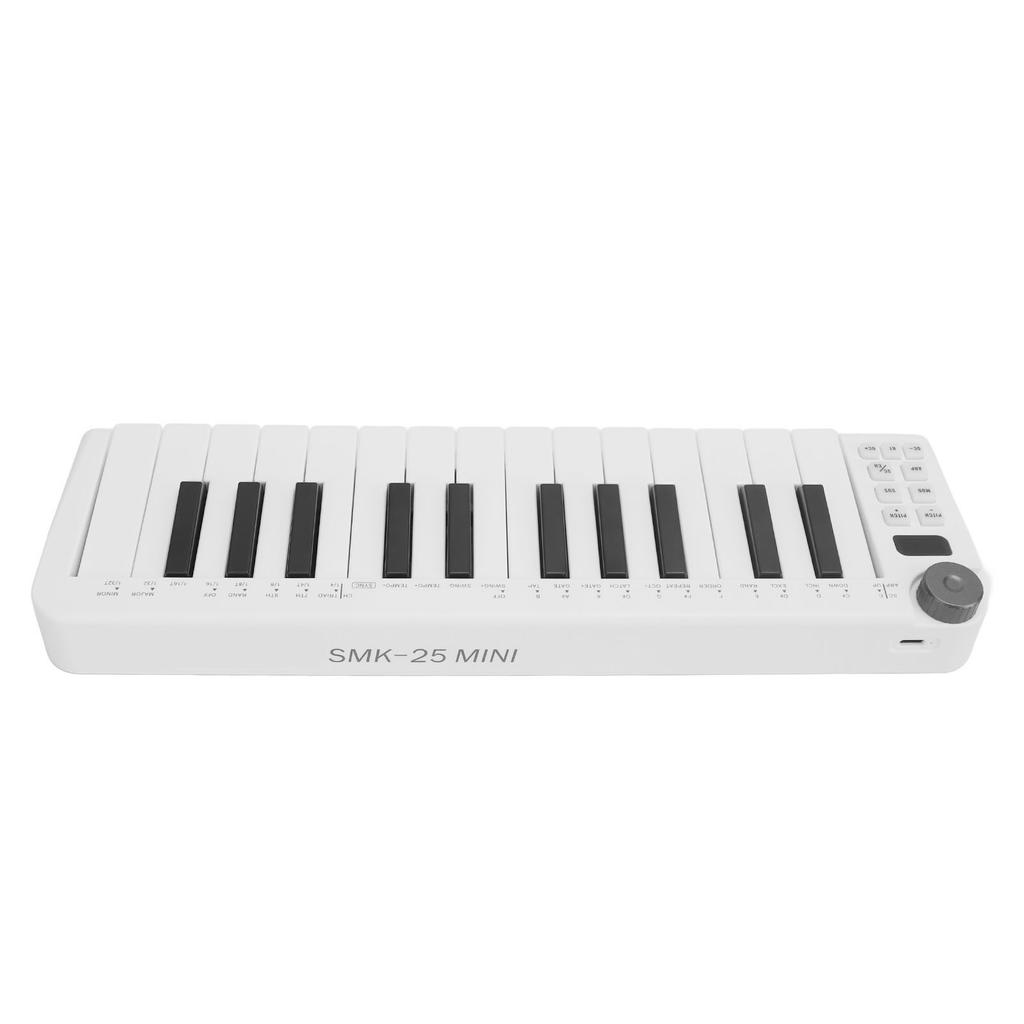 MIDI-клавиатура-контроллер 25 чувствительных к силе нажатия клавиш 1 назначаемая ручка Портативный умный MIDI-клавиатурный контроллер