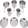 8 Pcs Stackable Cookware Set Stainless Steel Backpacking Cooking Pot Camping Mess Kit  Outdoor