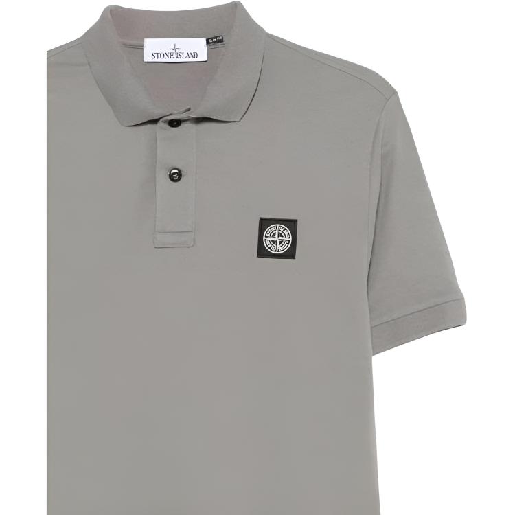 STONE ISLAND Однотонная футболка-поло с коротким рукавом на пуговицах Мужские топы K2S152200005S0017-V006B