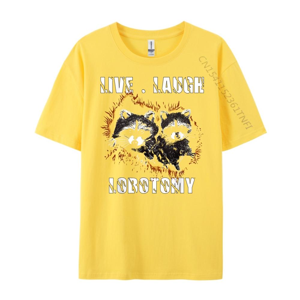 Live Laugh Lobotomy Retro Opossum Lovers Mens Shirts Graphic Tee Mens Clothing Tshirts