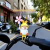 Cute Windmill Yellow Duck Bike Decoration Glowing Night Light Waterproof Pendant for Kids Bicycle Scooter Riding Safety