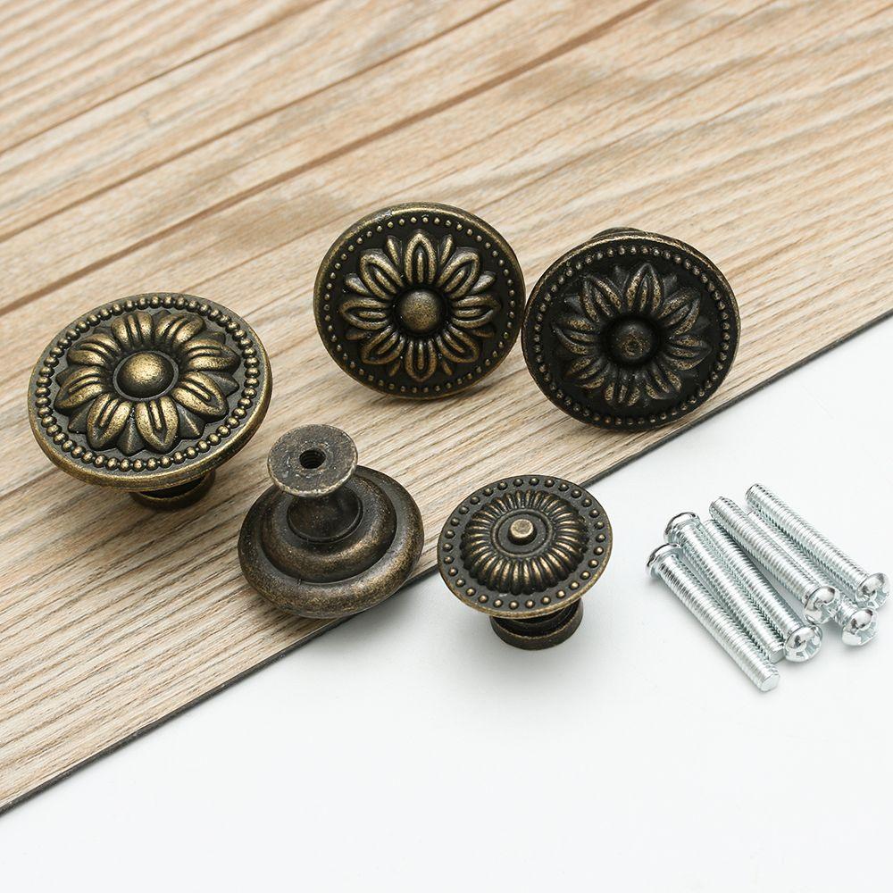Cabinet Furniture Dresser Antique Brass Drawer Knob Door Handle Wardrobe Pulls Cabinet Pulls