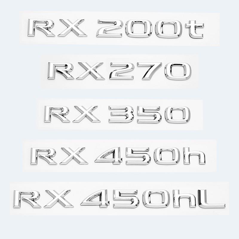 ABS Letters Numbers RX200t RX300 RX350 RX450h RX450hL Chrome Silver Car Sticker Rear Trunk Badge Emblem for Lexus Series AEQ1