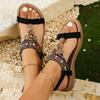 2025 Summer New European and American Large Size Roman Style Bohemian Outer Sandals Fashionable and Comfortable Sandals