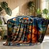 Custom Name Personalized Bear in the Big Blue House Print Blanket, Home Decor, Bedroom, Sofa, Camping, Couch, Gifts for Birthday Christmas