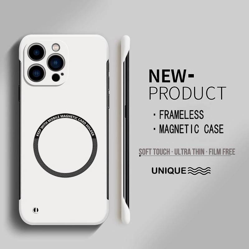 Новый жесткий поликарбонатный безрамочный магнитный чехол для iPhone 16 15 14 Pro Max 13 12 Pro Mini 16 15 14 Plus Magsafe Matte Thin Cover