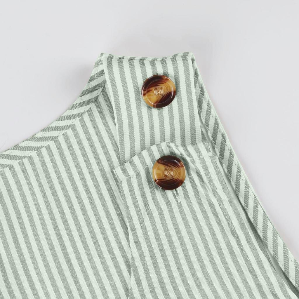 Женское повседневное модное платье с круглым вырезом и карманами в полоску на спине, короткое