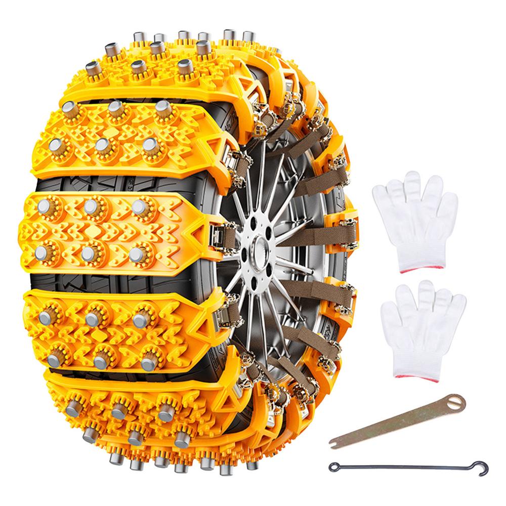 8pcs Car Tire Snow Chains for Winter Anti Skid Traction Automotive Tyre Security Chain Heavy Duty Auto Mud Icy Emergency Chain
