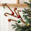 Xmas Vase Filler Christmas Candy Cane Pick Red White Green Plush Stem Decor Branch for Filler Wreath Tree Decoration Holiday Party Decorations