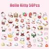 50 100 шт. Наклейки Sanrio для ноутбука Мультяшные Hello Kitty Cinnamoroll Kuromi Melody Милые Наклейки для чемодана, гитары Водонепроницаемые Наклейки Игрушки