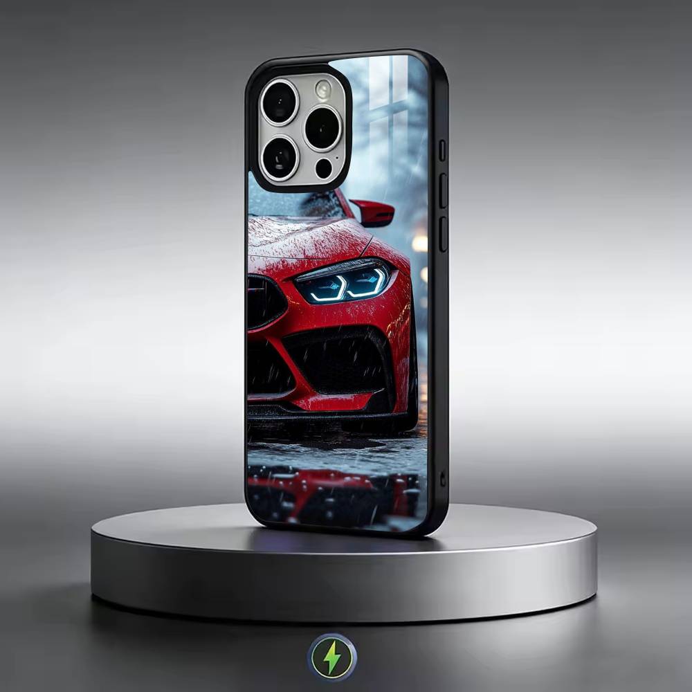 Синие Красные Машины M3 M4 Чехол для Телефона Для iPhone17,16,15,14,13,12,11 Plus,Pro Магнитный с Magsafe Беспроводной Зарядкой