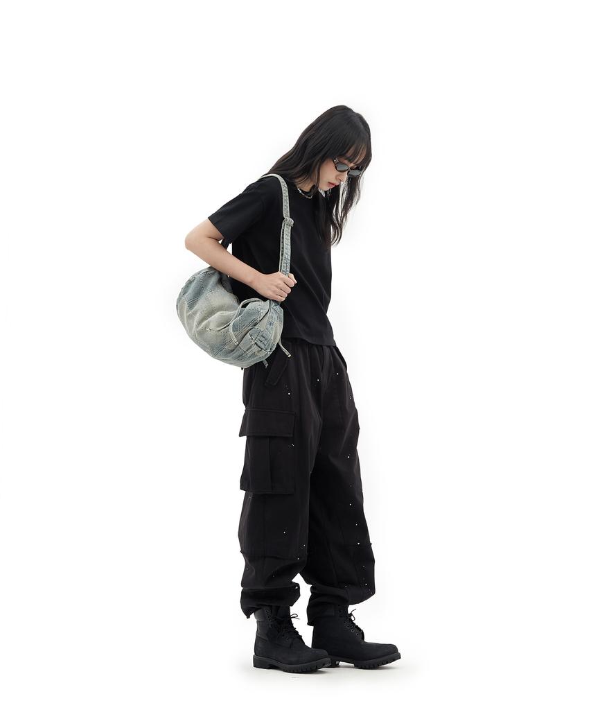 Дефгарментс Индиго Сумка с нашивками