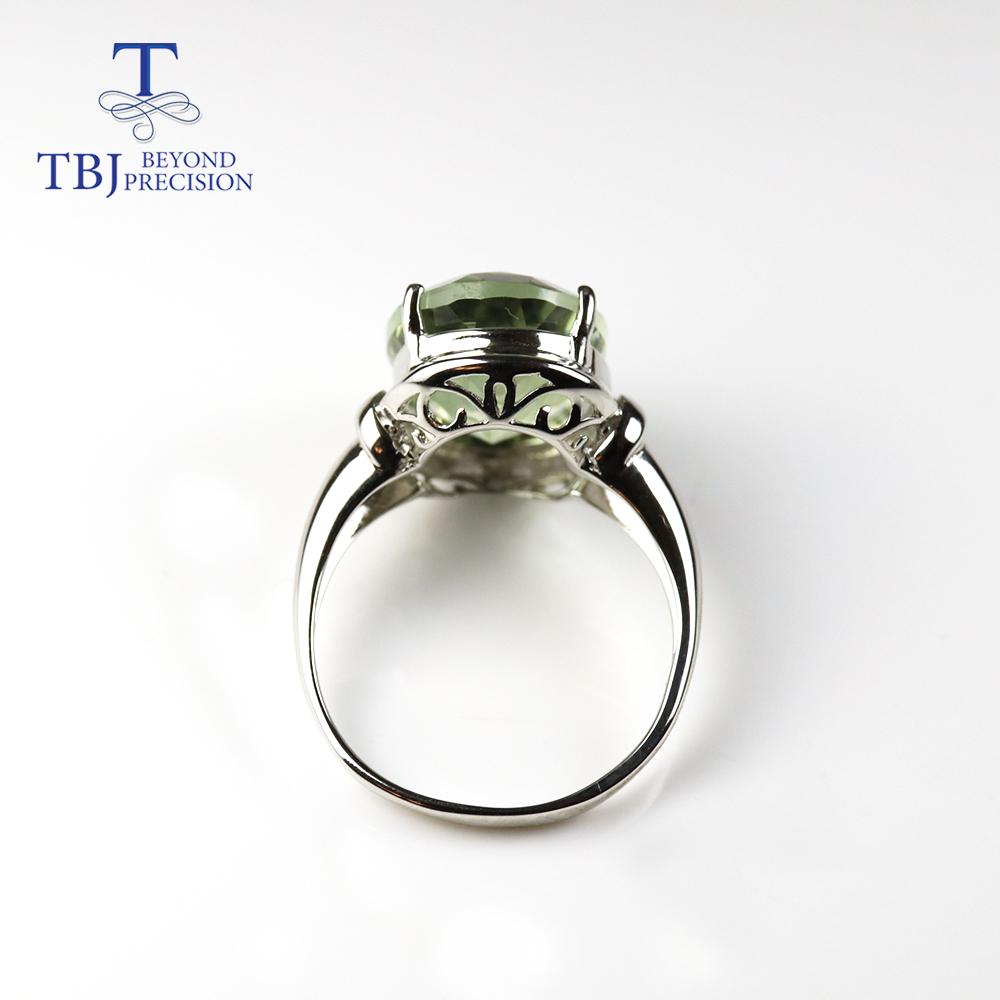 10ct Natural Green Amethyst Gemstone Big Ring,natural Brazil Gemstone Jewelry 925 Sterling Silver Fine Jewelry for Women