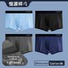Hengyuanxiang Men's Ice Silk Boxer Briefs 4-Pack