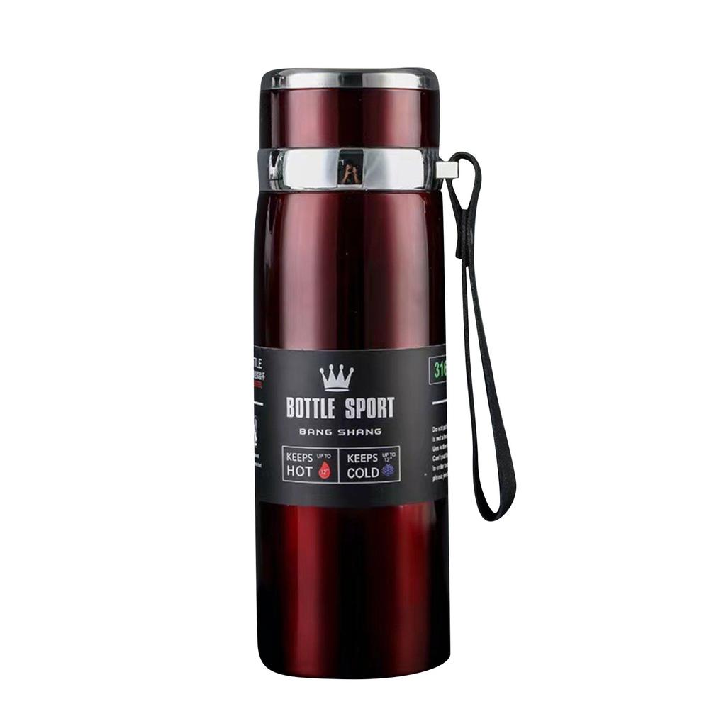 Термокружка из нержавеющей стали, портативный дорожный чайник с лямкой, большой емкости, для занятий спортом на открытом воздухе