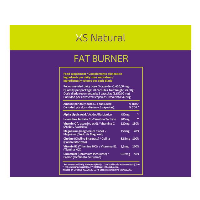 XS Natural Fat Burner, жиросжигающие таблетки для похудения